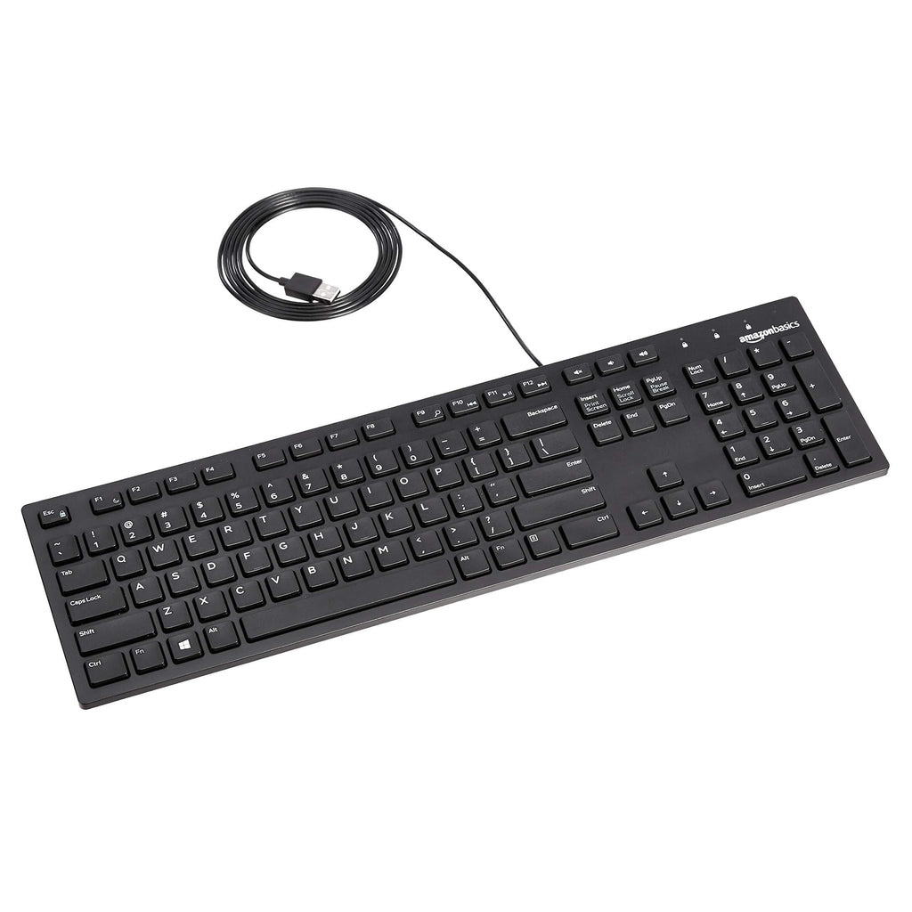  [AUSTRALIA] - Amazon Basics Matte Black Wired Keyboard - US Layout (QWERTY)