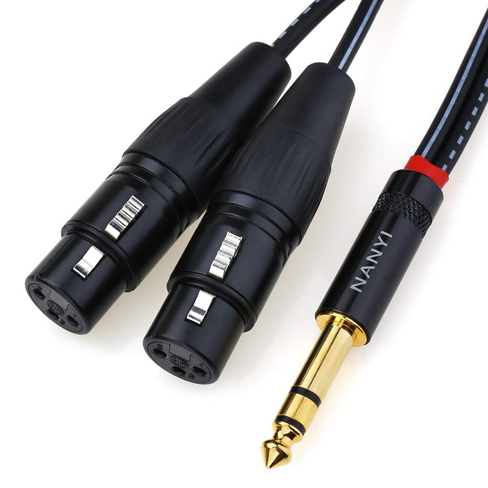  [AUSTRALIA] - NANYI 1/4" To 2XLR microphone splitter audio Cables TRS Stereo Male to Two XLR Male Interconnect Audio Microphone Cable, Y Splitter Adapter Cable 3M (10FT) 1/4" to Dual XLR Female - 10Feet