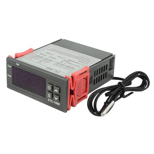  [AUSTRALIA] - XINGYHENG STC-1000 DC 12V 10A Microcomputer Digital Display Temperature Controller Thermostat Control Switch 2 Relay Output and NTC 10K Thermistor Sensors Digital Temperature Probe (12V)