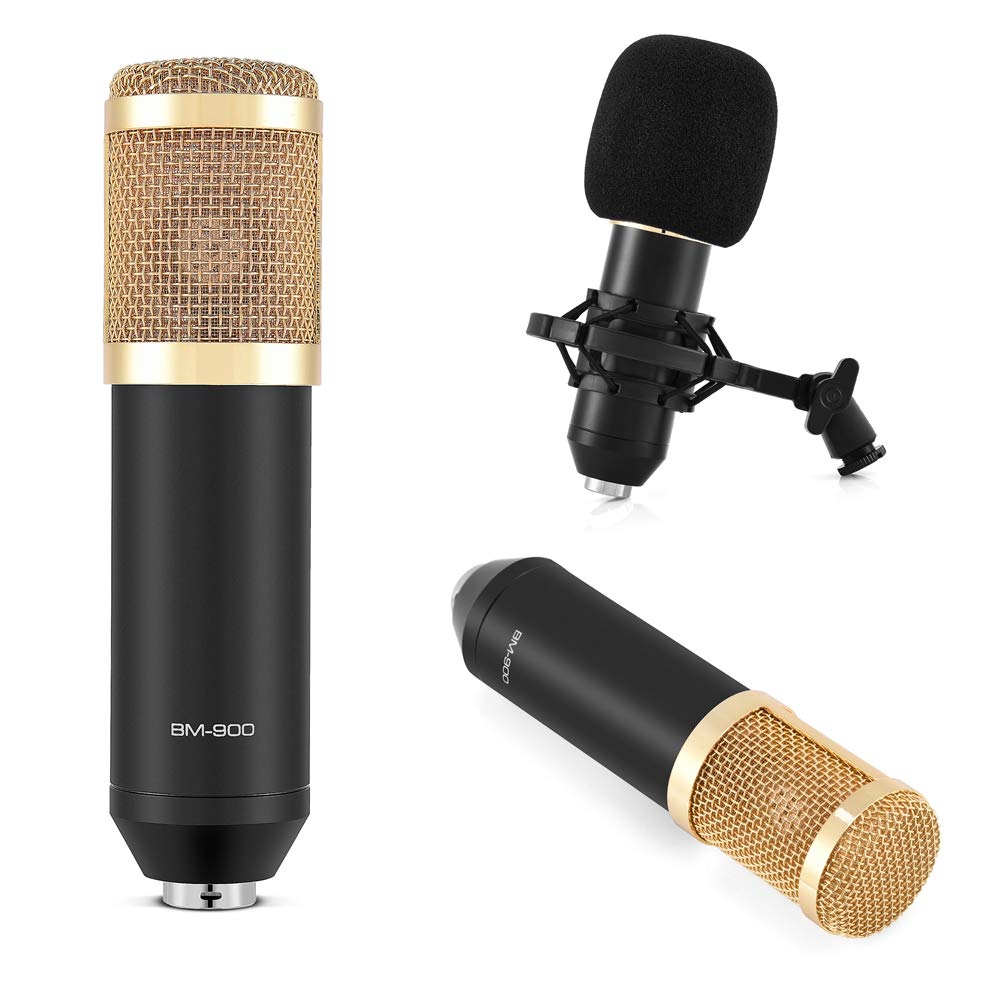  [AUSTRALIA] - Tihebeyan Cardioid Condenser Microphone BM-900 Kit, Podcast Recording Microphone with Stand Professional Condenser Studio Broadcasting Microphone