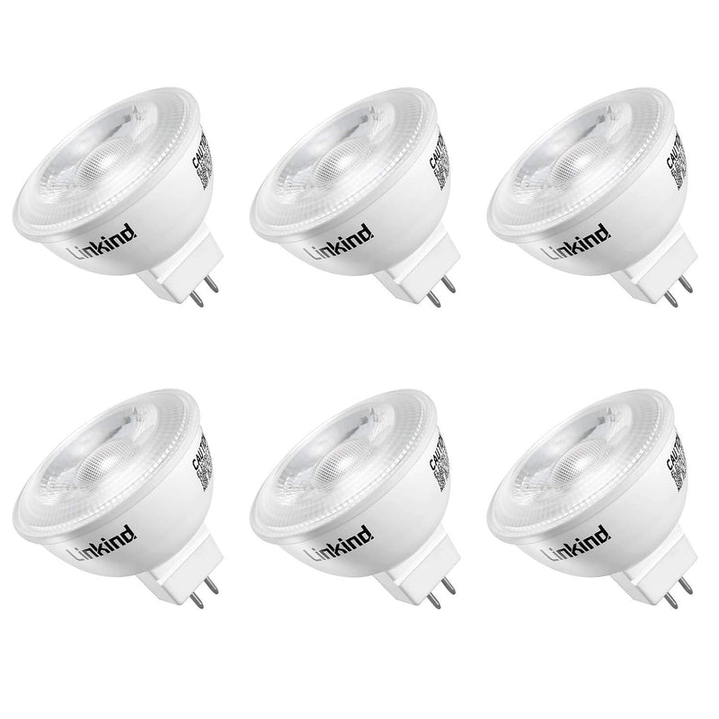  [AUSTRALIA] - Linkind Dimmable MR16 LED Light Bulbs, GU5.3 Bi-Pin Base 70W Equivalent Bulbs, 6.5W 3000K Soft White 640lm 40 Degree Beam Angle Spot Lights, Recessed, Tracking Lights, UL Listed, AC/DC 12V, 6 Packs Gu5.3-warm White 6 Count (Pack of 1)