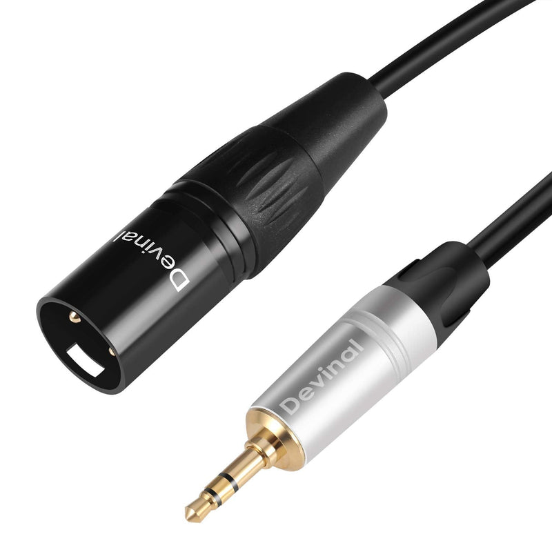  [AUSTRALIA] - Devinal Unbalanced 1/8 inch to XLR Cable, Mini Jack TRS Stereo Male to XLR Male, 3.5mm to 3 Pin Male Interconnect Audio Cable 1 Feet 1 FT