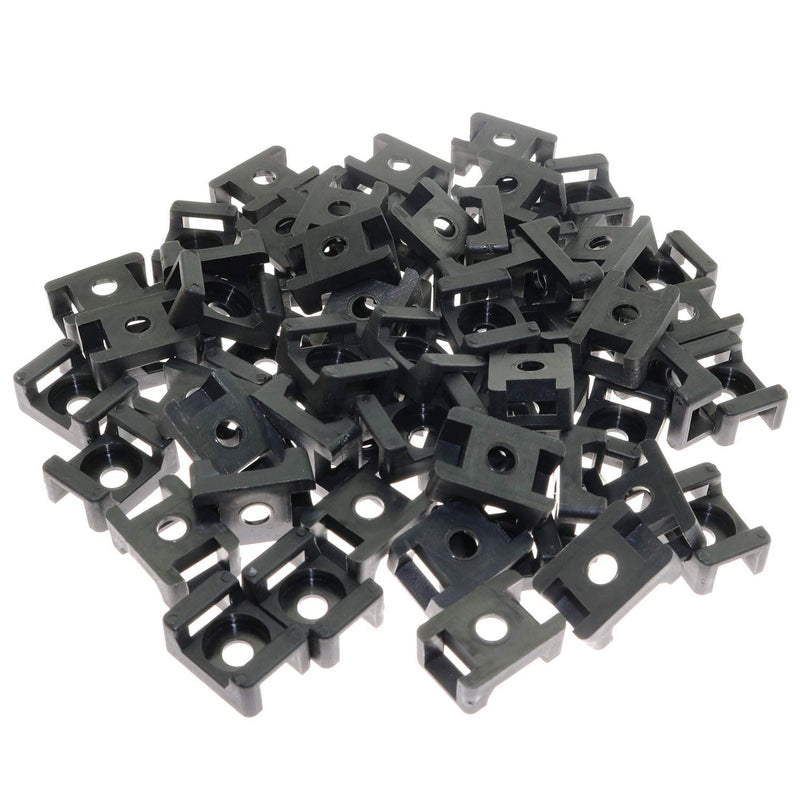  [AUSTRALIA] - DGZZI Cable Tie Mount 100PCS 23 x 16 x 9mm Screw Type Saddle Shape Cradle Mounts Bases Clips Cable Holder Black