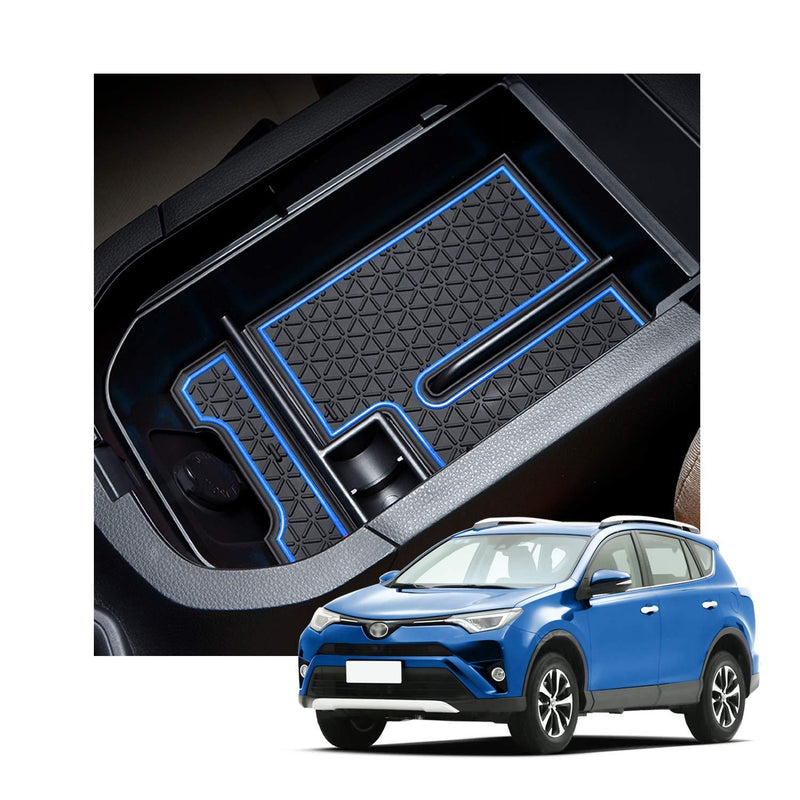  [AUSTRALIA] - YEE PIN 2020 Rav4 Tray Center Console Organizer Tray Car Glove Box Storage Box Armrest Box Accessories for 2019 2020 RAV4 XA50 Console Organizer (blue) blue