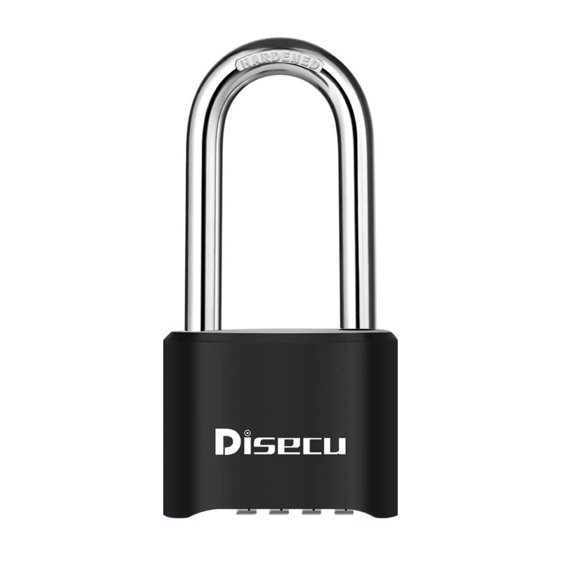  [AUSTRALIA] - Disecu 4 Digit Heavy Duty Combination Lock 2.5 Inch Long Shackle Outdoor Waterproof Padlock for School Gym Locker, Sports Locker, Hasp Storage, Fence, Gate, Case, Toolbox, Bike (Black) Black