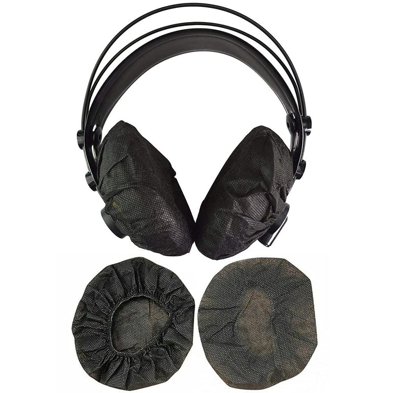  [AUSTRALIA] - Tvoip 100Pcs Black Non-Woven Sanitary Headphone Ear Cover, Disposable Super Stretch Covers Washable, for Most On Ear Headphones Earpads (11 cm/ 4.33 Inch)