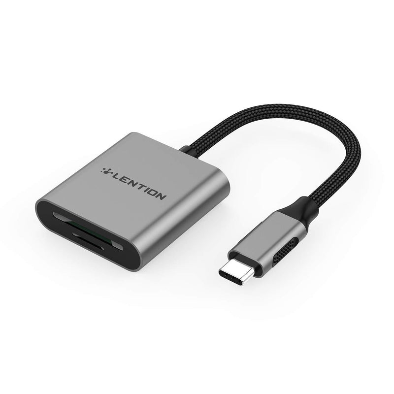 LENTION USB C to SD/Micro SD Card Reader, Type C SD 3.0 Card Adapter Compatible 2020-2016 MacBook Pro 13/15/16, New Mac Air/iPad Pro/Surface, Samsung S20/S10/S9/S8/Plus/Note, More (CB-C8, Space Gray) - LeoForward Australia