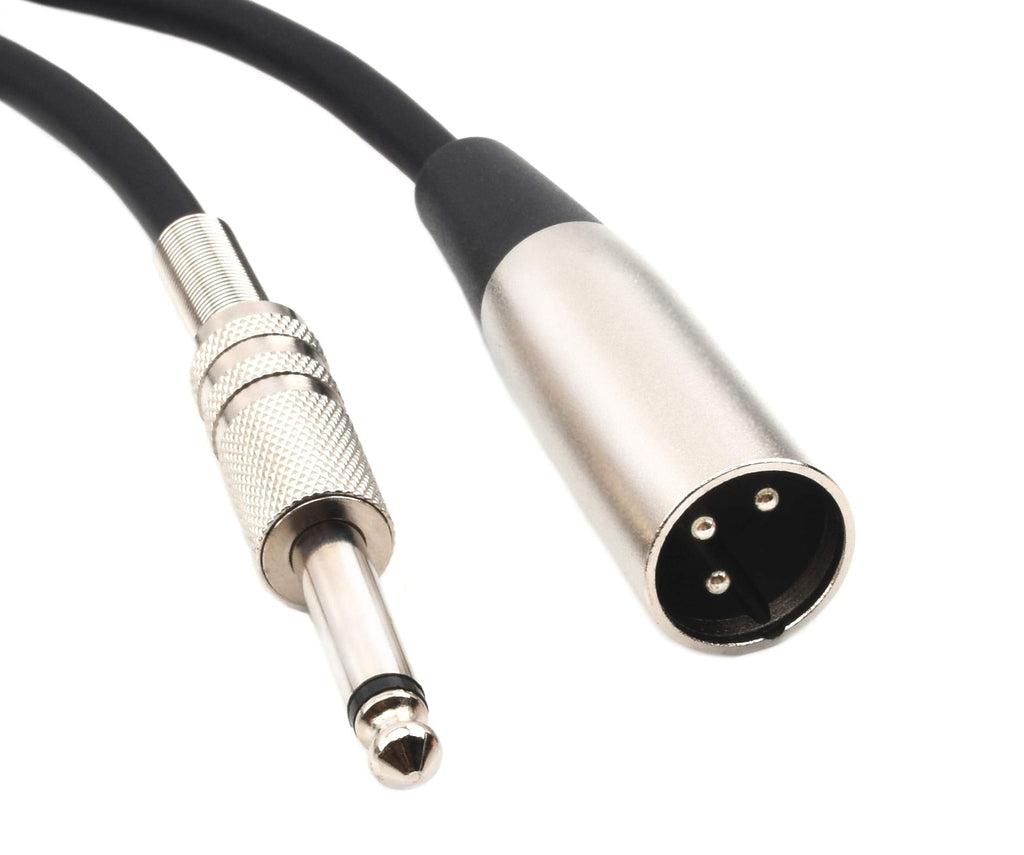 [AUSTRALIA] - Devinal Unbalanced XLR Male to 1/4" Inch TS Mono Male Plug Audio Connector, 6.35mm to XLR Cable for Amplifiers, Instruments etc. 20 Feet