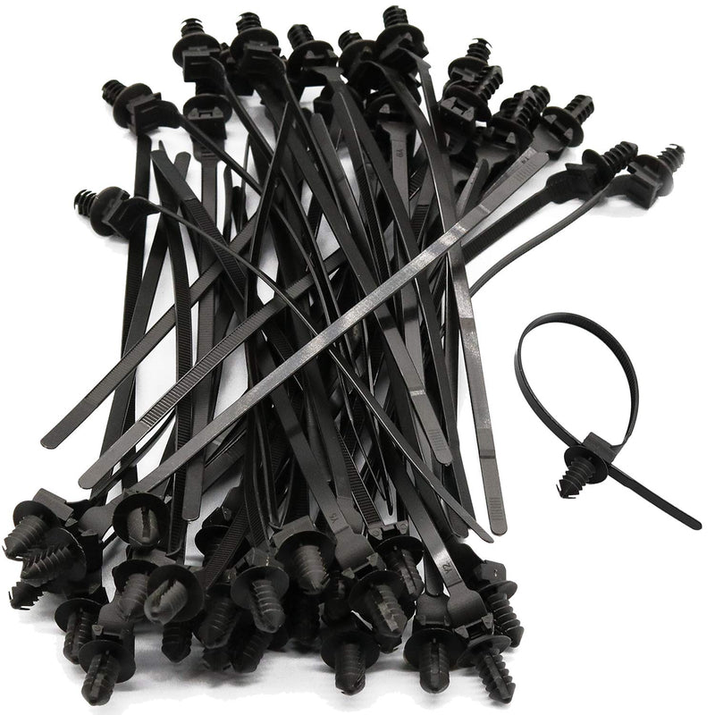  [AUSTRALIA] - 50 Pack Cable Zip Ties, 8.3 inch Heavy Duty Nylon Push Mount Self Locking UV Resistant Assortment for Indoor Wire Tying (Black-50Pack) Black-50Pack