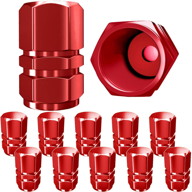  [AUSTRALIA] - SAMIKIVA Tire Valve Caps, Premium Metal Rubber Seal Tire Valve Stem Caps, Dust Proof Covers Universal fit for Cars, SUVs, Bike and Bicycle, Trucks, Motorcycles (Red) Red