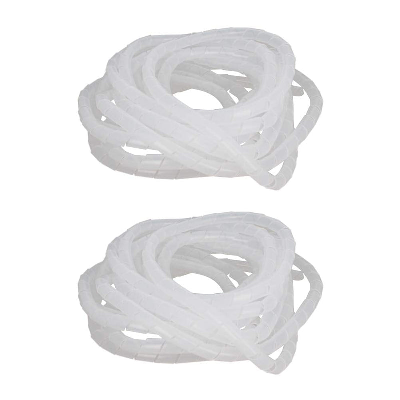  [AUSTRALIA] - Othmro 2Pcs Spiral Cable Wrap Spiral Wire Wrap Cord for Computer Electrical Wire Organizer Sleeve(Dia 12MM-Length 5.5M White)