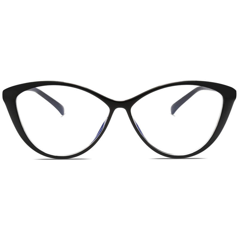 SOJOS Oversized Cateye Blue Light Blocking Glasses Women TR90 Lightweight Frame Computer Eyeglasses SJ5057 C1 Black Frame Anti-Blue Light Lens - LeoForward Australia