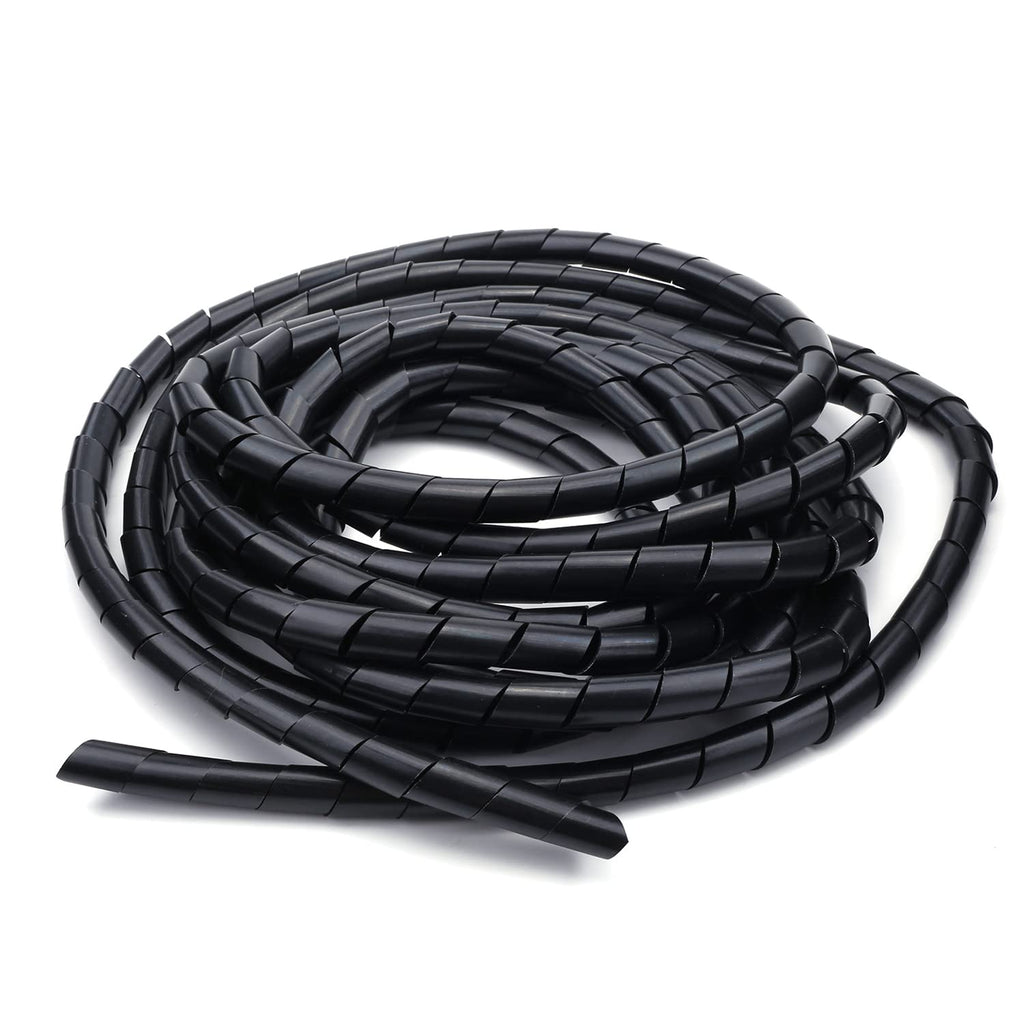  [AUSTRALIA] - Othmro Spiral Cable Wrap Spiral Wire Wrap Cord for Computer Electrical Wire Organizer Sleeve(Dia 14MM-Length 4.5M Black)