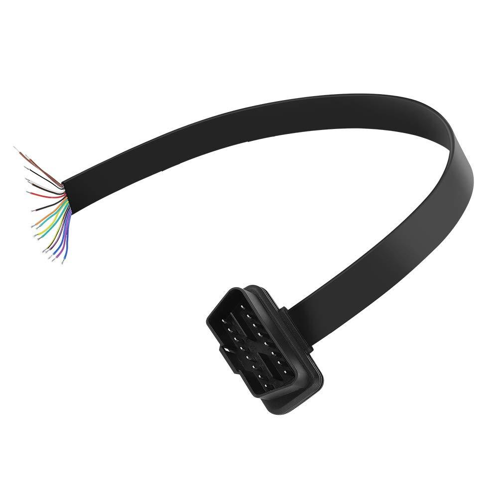OLLGEN 1.64ft 50cm OBD2 16 Pin Low Profile Flat Wire J1962 Male Connector to Open Plug Cord Auto Car OBD Diagnostic Extension DIY Pigtail Mobley Cable Adapter (Male Connector Pigtail) Male Connector Pigtail - LeoForward Australia