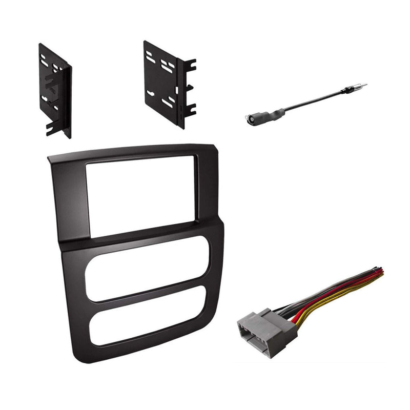  [AUSTRALIA] - Double DIN Radio Dash Kit with Antenna Adapter & Harness for 2002-2005 Dodge RAM 1500 2500 3500