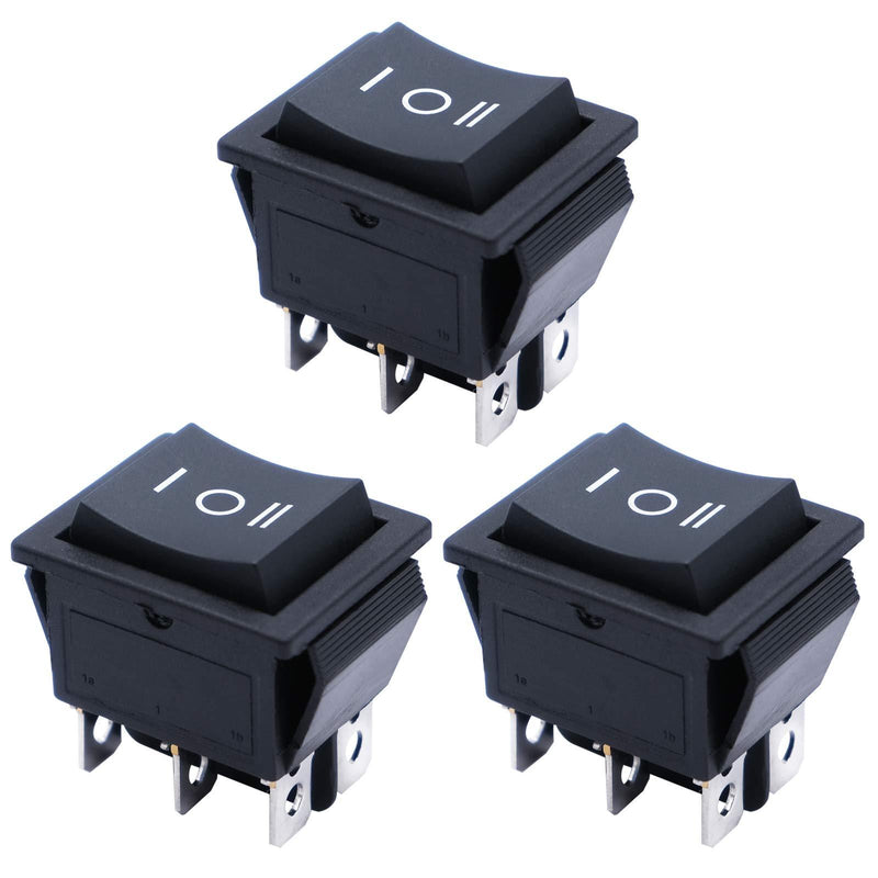 mxuteuk 3pcs Momentary Boat Rocker Switch Snap-in Toggle DPDT (ON)-Off-(ON) Power Switch 6 Pin AC 250V 6A 125V 10A, Use for Car Auto Boat Household Appliances MXU2-223 6 pin Black (ON)-OFF-(ON) - LeoForward Australia