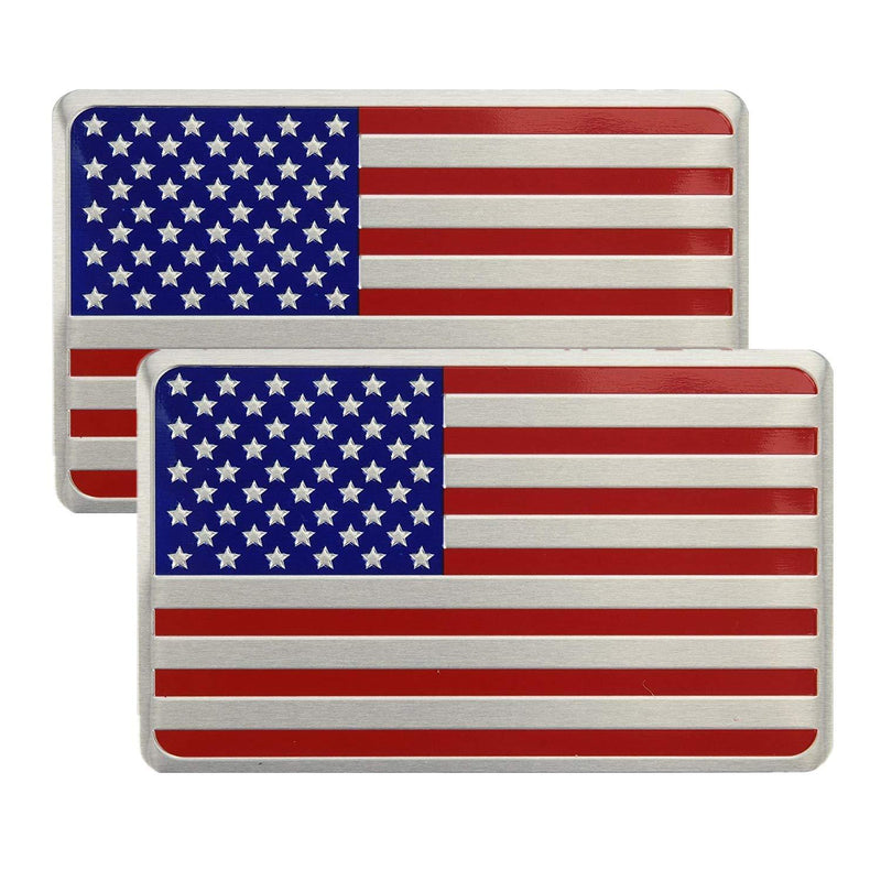  [AUSTRALIA] - Cootack US American Metal Flag Decal Sticker - Emblem Made from Aluminum Alloy - Perfect for Any Vehicle, Truck, Car, Motorcycle, RV, Scooter, or SUV 3.12” x 2” Set of 2 2pcs