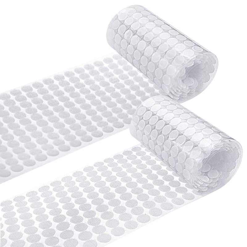  [AUSTRALIA] - 1008pcs (504 Pairs) Hook & Loop Self Adhesive Dots Tapes 10mm/0.39” Diameter Sticky Back Coins White