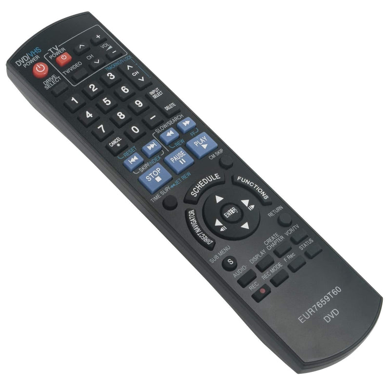 New EUR7659T60 Replace Remote Control fit for Panasonic DVD VCR Recorder Player Diga DMR-EZ37 DMREZ37K DMR-EZ37K DMREZ37V DMR-EZ37V DMR-EZ37VK DMREZ37VP DMR-EZ37VP DMR-EZ37VS DMR-EZ47 DMR-EZ475 - LeoForward Australia