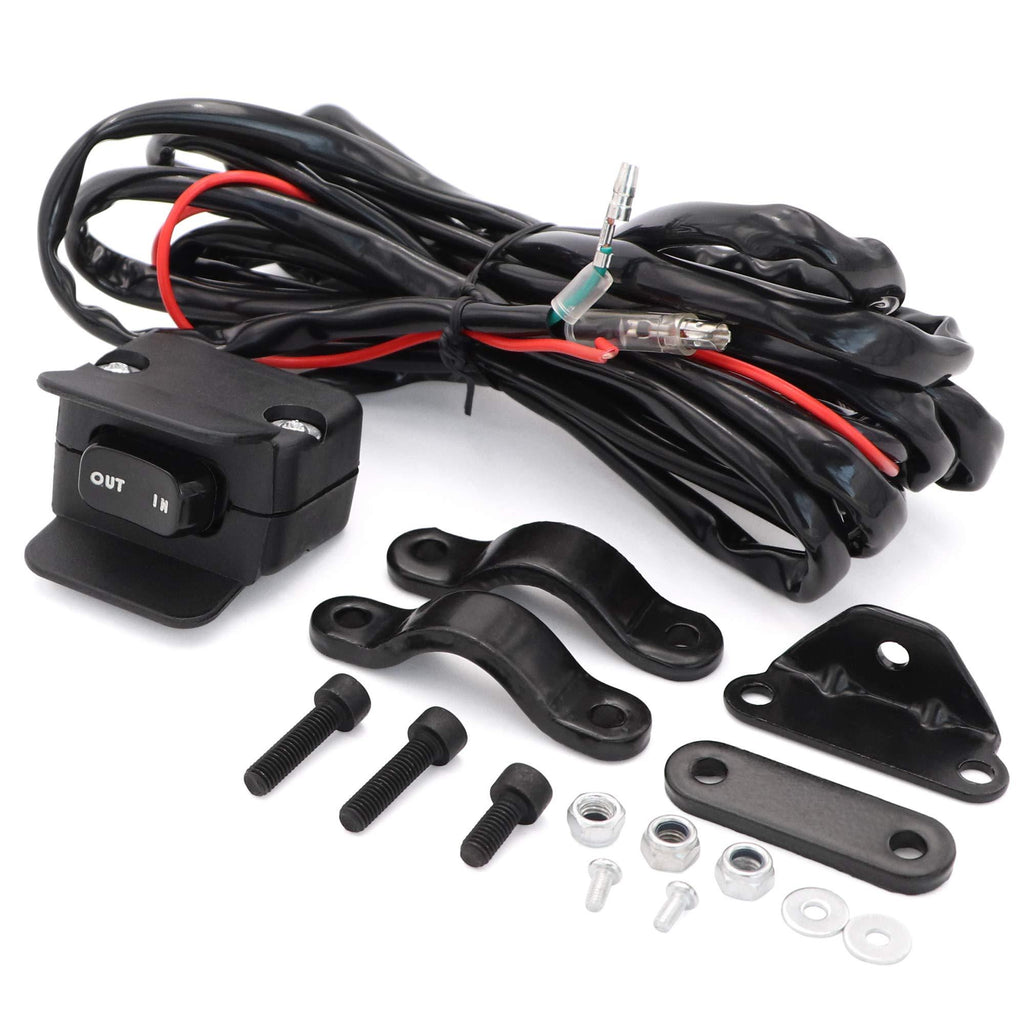  [AUSTRALIA] - 12V Winch Rocker Thumb Switch with Mounting Bracket Handlebar Control line kit for ATV UTV