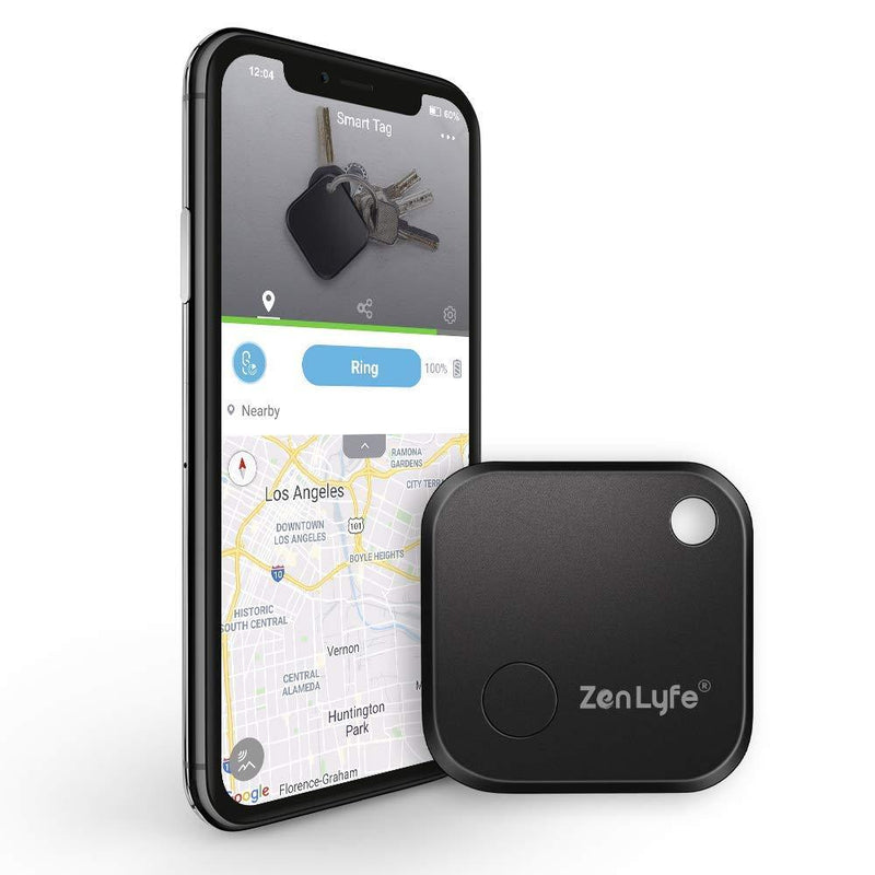 Key Finder, Zen Lyfe/SwiftFinder Classic Item Finder Locator Bluetooth Tracker Device for Car Key/Wallets/Remotes/Luggage/Gadgets/Bike/Pets, APP Control with 1 Year Replaceable Battery (Black) Black - LeoForward Australia
