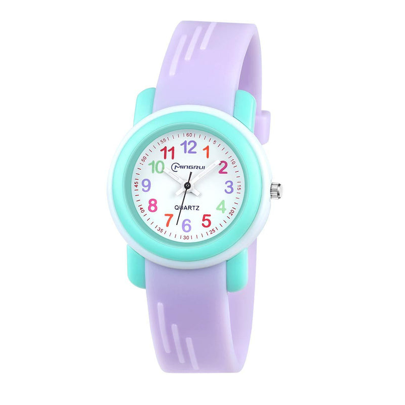 Kids Watch for Girls Boys 3-12 Years Old Waterproof Outdoor Analog Watch for Children with Rubber Band… Purple - LeoForward Australia