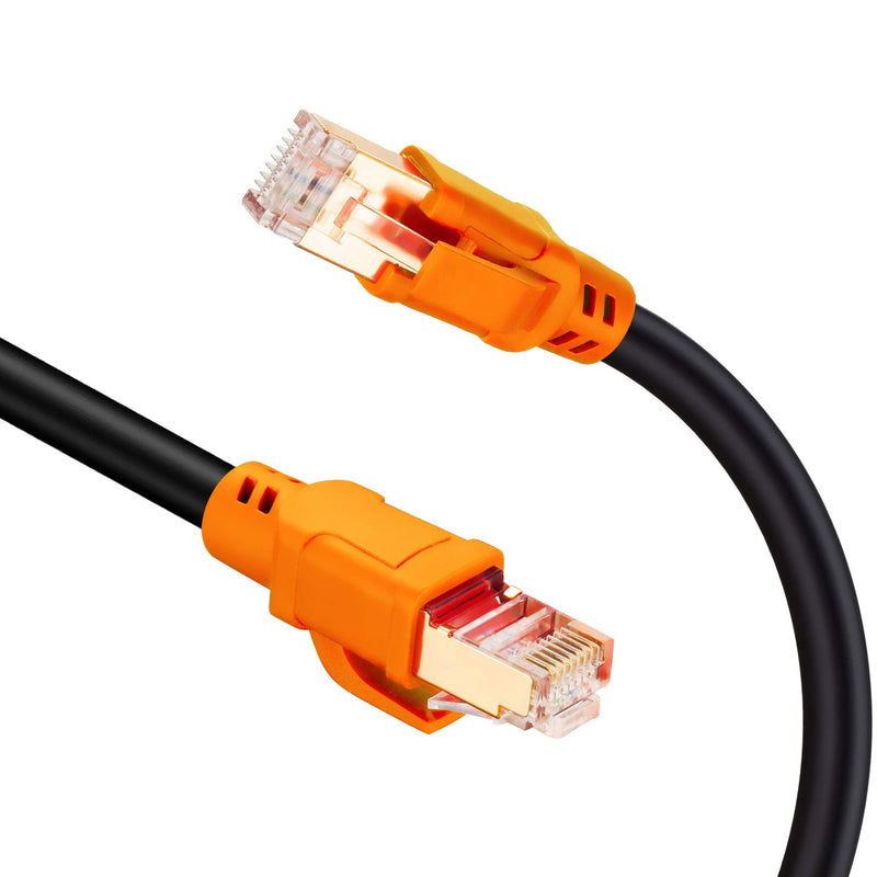  [AUSTRALIA] - NC XQIN Cat 8 Ethernet Cable 3 ft Cat8 26AWG RJ45 Network Patch Cable 40Gpbs/2000Mhz LAN Wire Cable Cord Shielded for Modem, Router, PC, Mac, Laptop, PS2, PS3, PS4, Xbox, and Xbox 360 Orange 3 Ft