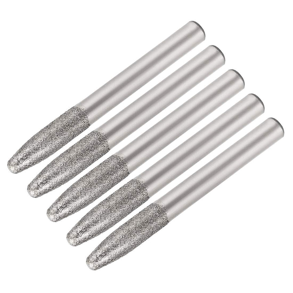 uxcell Diamond Burrs Bits Grinding Drill Carving Rotary Tool for Glass Stone Ceramic 150 Grit 1/4" Shank 6mm Tapered 5 Pcs - LeoForward Australia