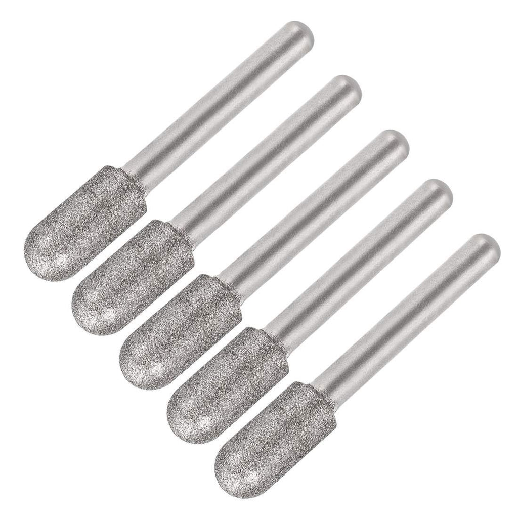 uxcell Diamond Burrs Bits Grinding Drill Carving Rotary Tool for Glass Stone Ceramic 120 Grit 1/4" Shank 10mm Cylinder Ball Nose 5 Pcs - LeoForward Australia