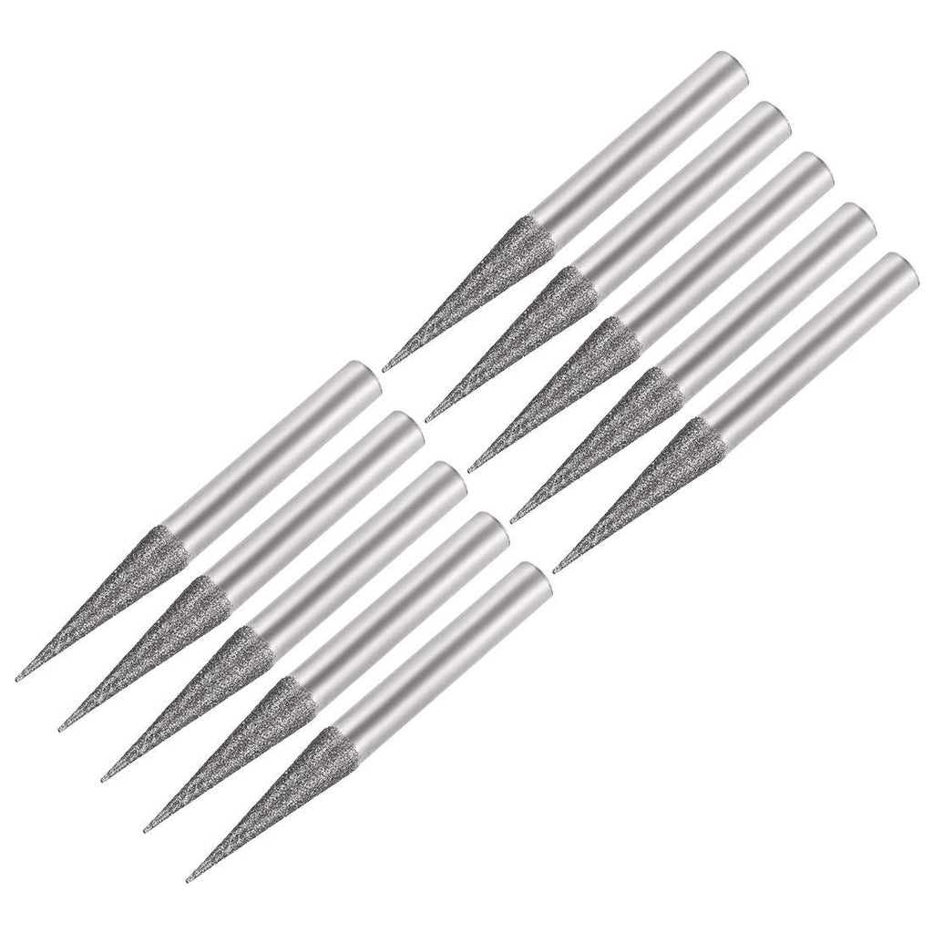 uxcell Diamond Burrs Grinding Drill Bits for Carving Rotary Tool 1/4-Inch Shank 6mm Pointed 150 Grit 10 Pcs - LeoForward Australia