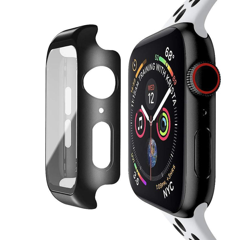 baozai Compatible with Apple Watch 42mm Case with Built-in Tempered Glass Screen Protector, Full Coverage Hard iWatch Case for Series 3/2/1, Black, 42mm Series 3/2/1 - LeoForward Australia