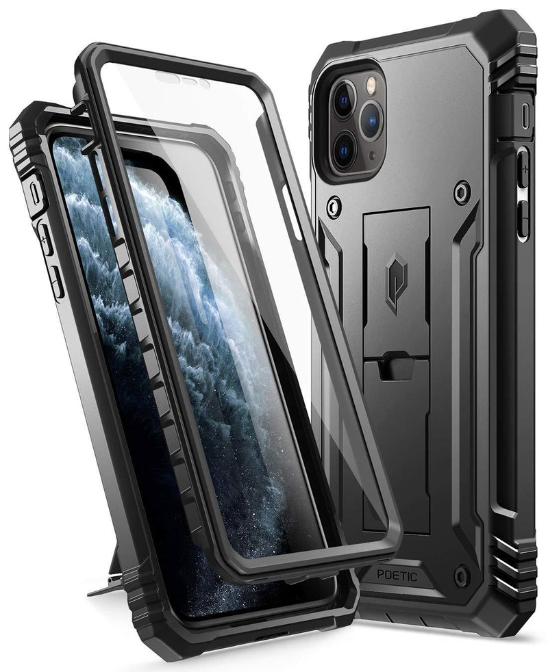 [AUSTRALIA] - iPhone 11 Pro Max Rugged Case with Kickstand, Poetic Full-Body Dual-Layer Shockproof Protective Cover, Built-in-Screen Protector, Revolution Series, for Apple iPhone 11 Pro Max (2019) 6.5 Inch, Black