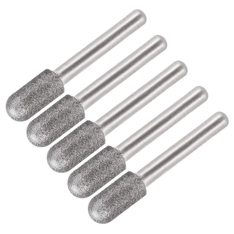 uxcell Diamond Burrs Bits Grinding Drill Carving Rotary Tool for Glass Stone Ceramic 150 Grit 1/4" Shank 10mm Cylinder Ball Nose 5 Pcs - LeoForward Australia