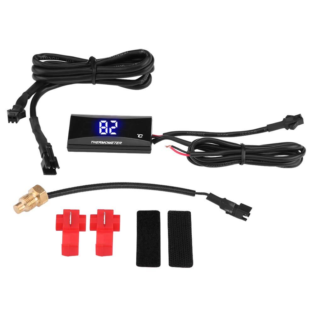 [AUSTRALIA] - Motorcycle Thermometer,Universal Motorcycle Digital Thermometer Instrument Tachometer Kit Water Temperature Meter Gauge with Blue Light