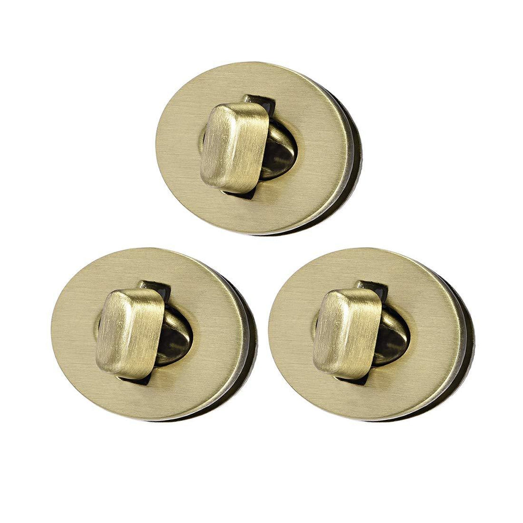 uxcell 3 Sets Oval Purses Twist Lock 30mm X 24mm Clutches Closures for DIY Bag Making - Brussed Brass - LeoForward Australia