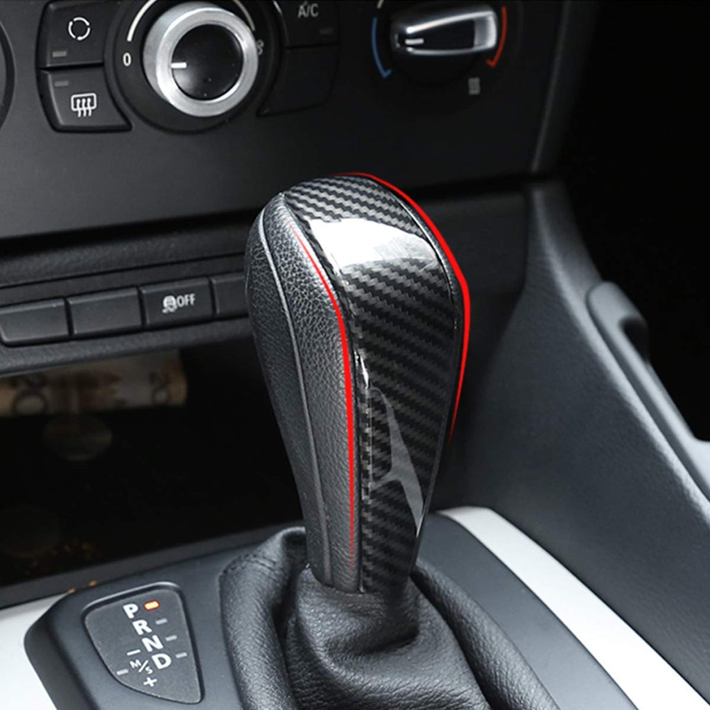  [AUSTRALIA] - YIWANG Carbon Fiber Style ABS Car Center Gear Shift Head Cover Trim for BMW E48 E61 E64 E65 E85 E86 E53 E81 E82 E87 E90 E91 E92 E93 F01 E87 1 Series 5 Door Hatchback