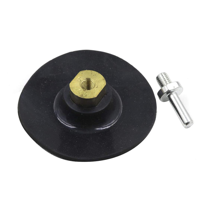  [AUSTRALIA] - Sydien 4" Rubber Backing Pad Hook and Loop Flexible Backing Plate with M10 Drill Adapter 4-inch