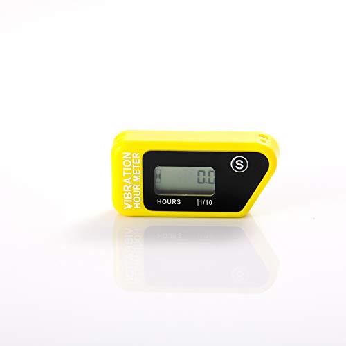  [AUSTRALIA] - Jayron JR-HM016B LCD Wireless Hour Meter,Digital Vibration Hour Meter,for All Vibrating Machine,Air Compressor,Generator,Jet ski,Lawn Mower, Motocycle,Chainsaw and Other Small Engines (Yellow) Yellow