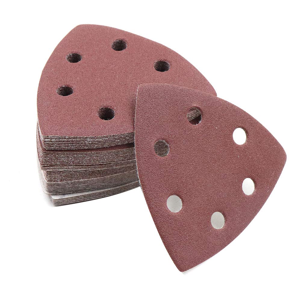  [AUSTRALIA] - Sydien 50Pcs 150 Grits Triangle Mouse Detail Sander Sandpaper Sanding Pads for 90mm Sanding Machine