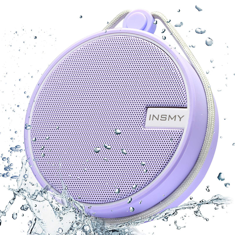 INSMY Portable IPX7 Waterproof Bluetooth Speaker, Wireless Outdoor Speaker Shower Speaker, with HD Sound, Support TF Card, Suction Cup, 12H Playtime, for Kayaking, Boating, Hiking (Purple) Purple - LeoForward Australia