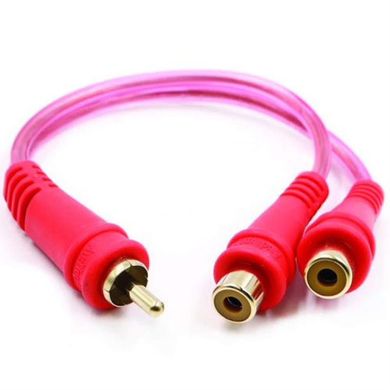 Nippon AMPGYM2F Installer Series Clear OFC 1M-2F Audiopipe RCA Cable Splitter - LeoForward Australia