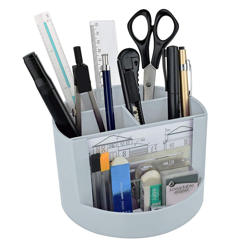Acrimet Plastic Desktop Organizer - Mix Organizer Caddy Photo Holder - Office Supplies Storage and Home Organization (Pen Pencil Clip Holder) (White Color) - LeoForward Australia