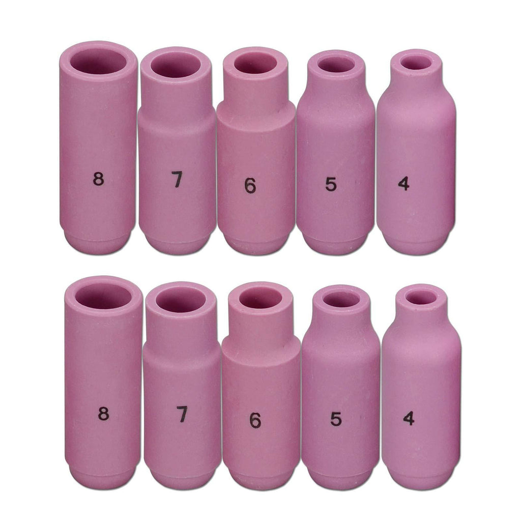  [AUSTRALIA] - TIG Alumina Nozzles Ceramic Shield Cup 10N46 10N47 10N48 10N49 10N50 Fit DB PTA SR WP 17 18 26 TIG Welding Torch 10pcs