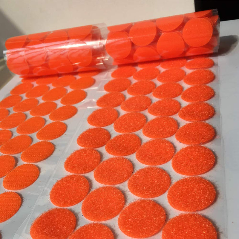  [AUSTRALIA] - 100 Pcs Hook Loop Fastener Dots Sticks Tape 1 inch Diameter Self-Adhesive Sticky Back Nylon Coins Waterproof for Classroom Office School Teachers Kids Hanging Picture Frames (Orange) Orange