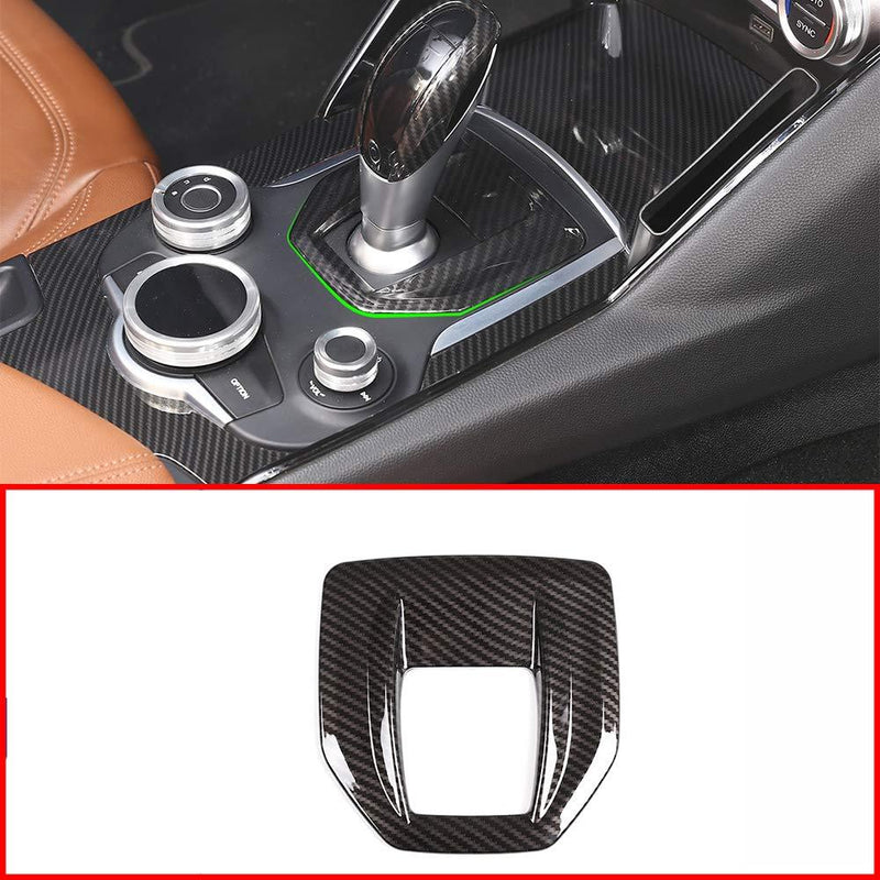 YUECHI Carbon Fiber Styling ABS for Alfa Romeo Giulia Stelvio 2017 2018 Interior Center Console Gear Shift Panel Cover Trim Sticker - LeoForward Australia