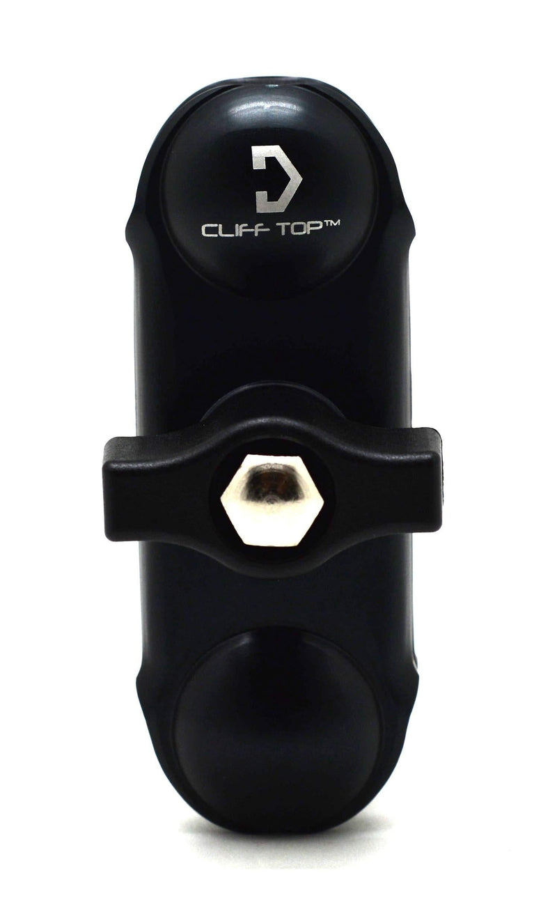  [AUSTRALIA] - Cliff-Top Composite Double Socket Arm for 1-Inch Ball Bases (Black), with Black Plastic Screw Black Double Socket Arm + Black Plastic Screw