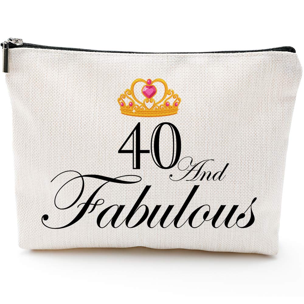 Fun 40th Birthday Gifts for Women-40 and Fabulous-Makeup Travel Case,Makeup Bag Gifts - LeoForward Australia