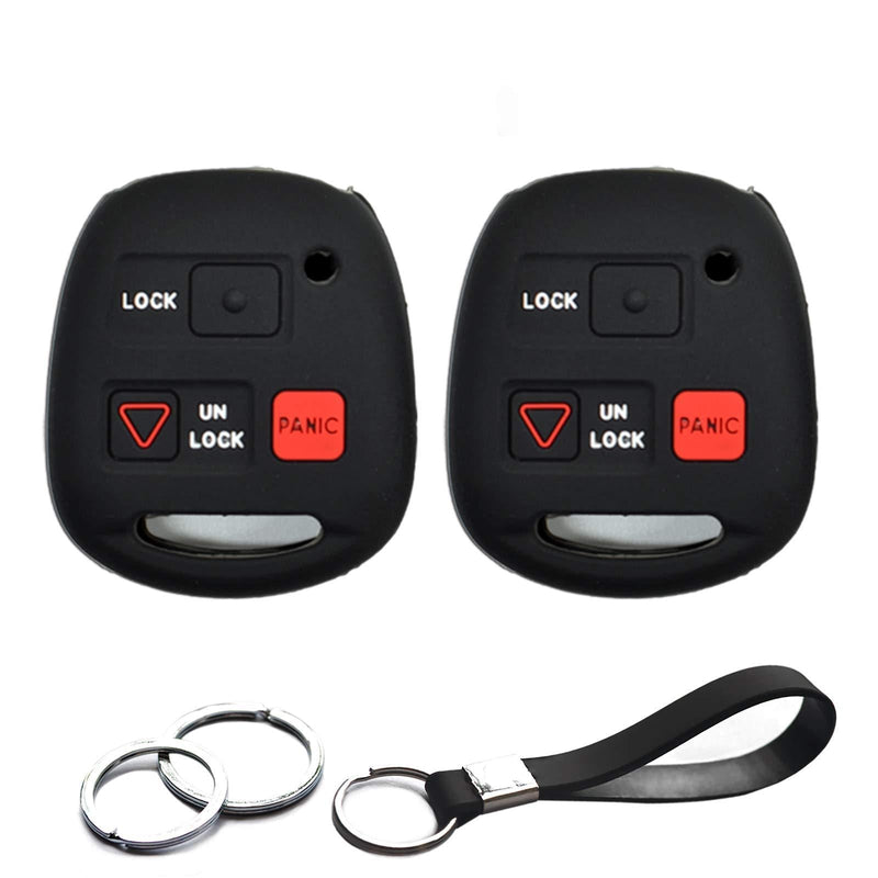 2pcs Compatible with Lexus HYQ1512V Remote Head 3 Buttons Silicone FOB Key Case Cover Protector Keyless Remote Holder for 1998-2009 Lexus GX470 LX470 RX300, 1998-2014 Toyota FJ Cruiser Land Cruiser - LeoForward Australia