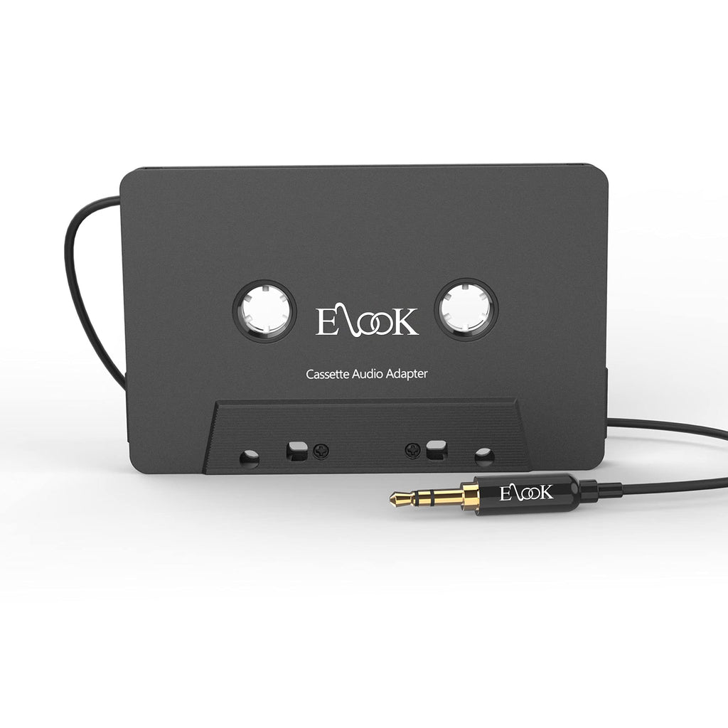 Elook Car Cassette Aux Adapter, 3.5mm Universal Audio Cable Tape Adapter for Car, Phone, MP3 ect. Black - LeoForward Australia