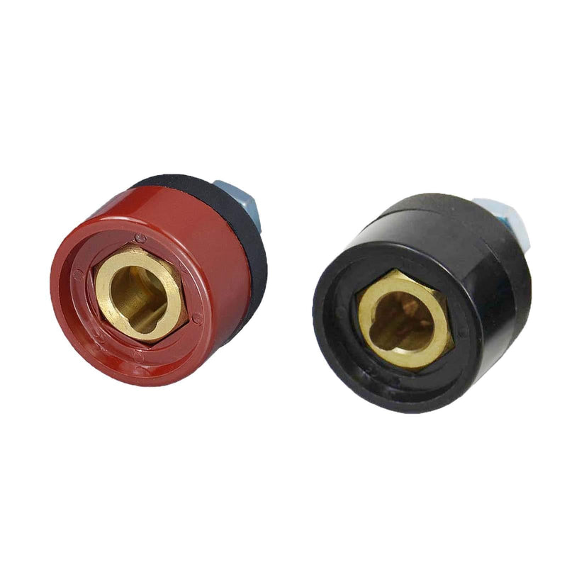  [AUSTRALIA] - TIG Welding Cable Panel Socket DKZ35-50 315Amp Quick Fitting Dinze Red and Black Color 2pcs